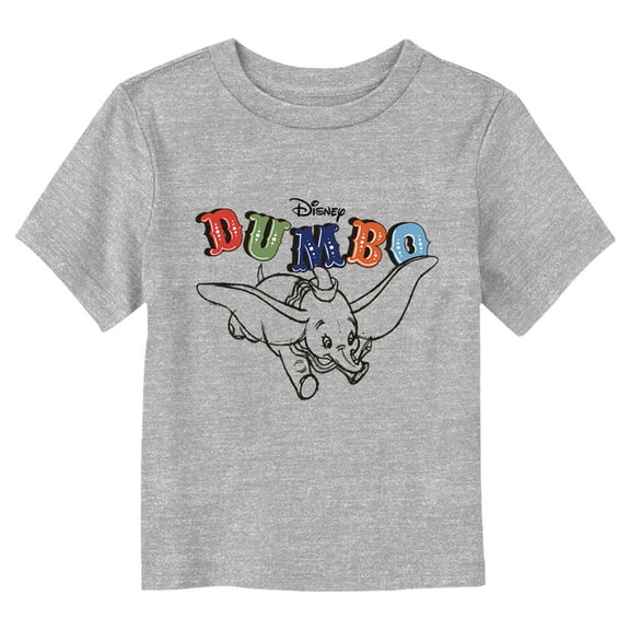 Toddler's Dumbo Soaring Elephant Retro Logo Graphic Tee Athletic Heather 4T