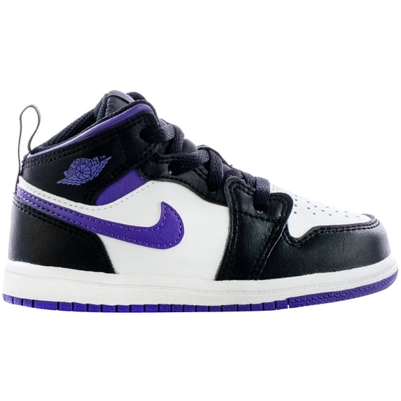 Toddler's Jordan 1 Mid Black/Dark Iris-White (640735 095) - 6
