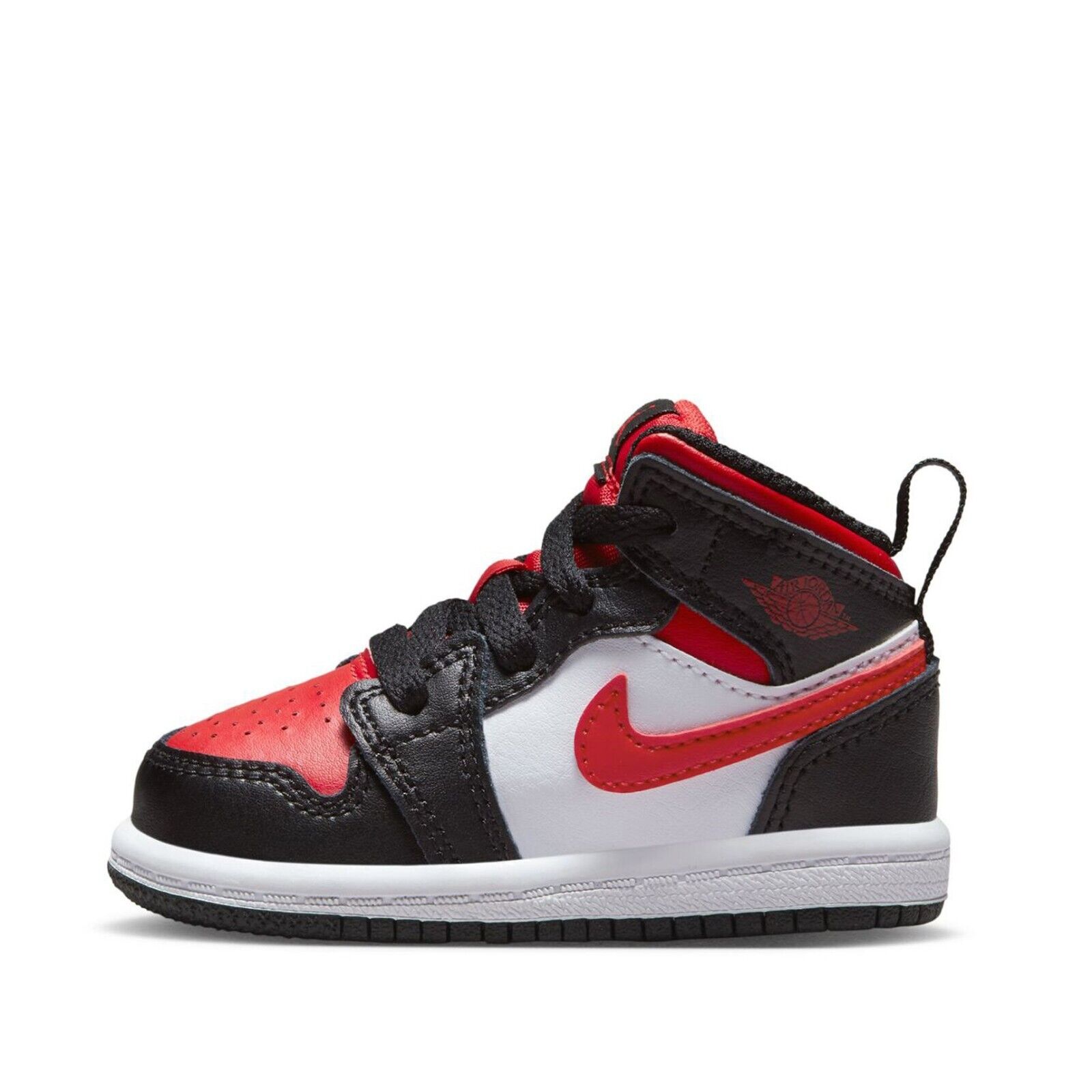 Toddler's Jordan 1 Mid Black/Fire Red-White (640735 079) - 7