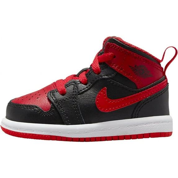 Toddler's Jordan 1 Mid Black/Fire Red-White (DQ8425 060) - 2