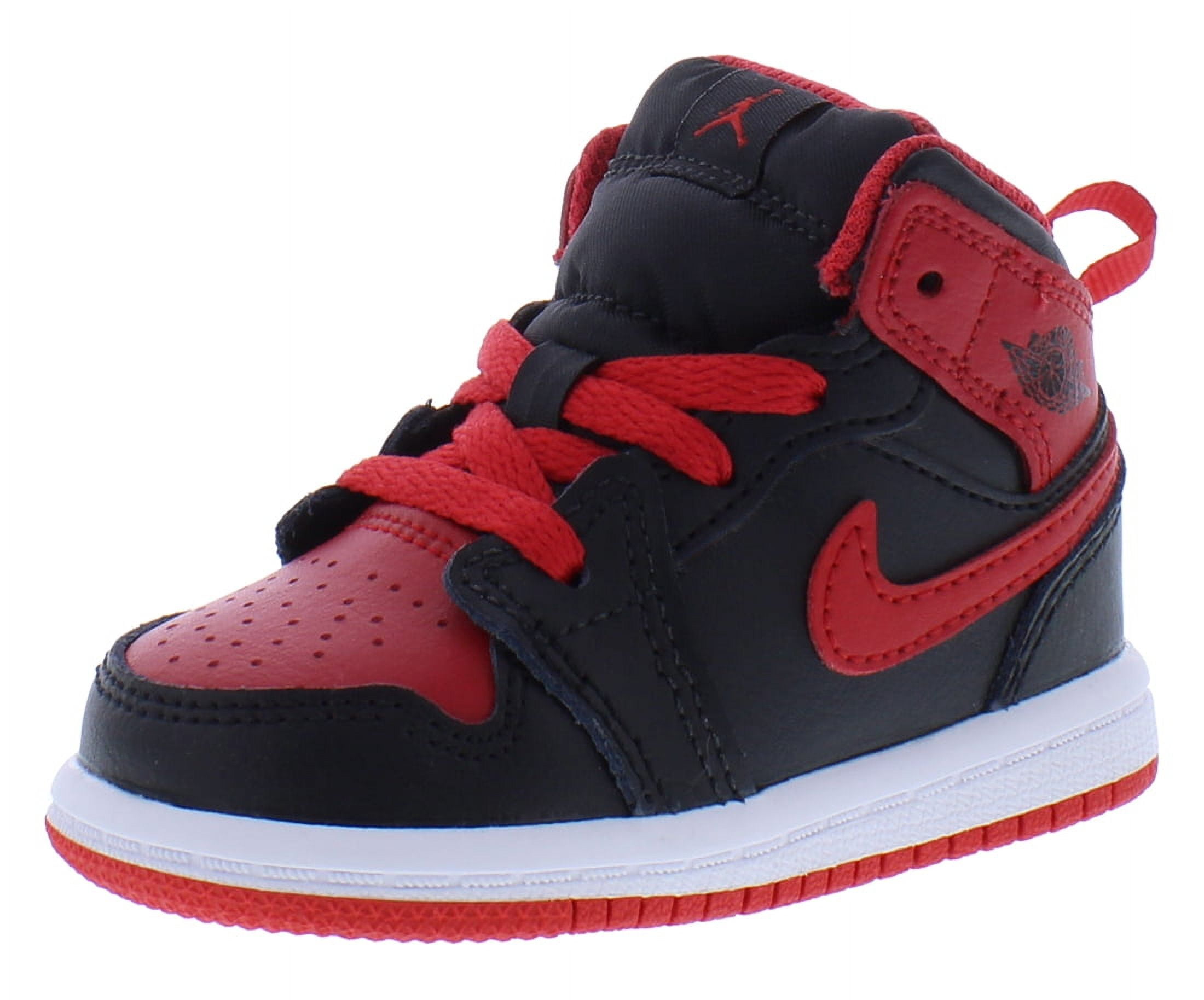 Air Jordan 1 Mid Shoes Black Fire Red White DQ8426-060 Men's