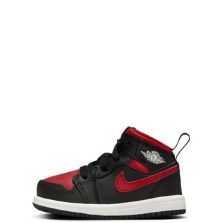 Jordan 1 Mid Baby/Toddler Shoes, Black/Summit White/Varsity Red, 8