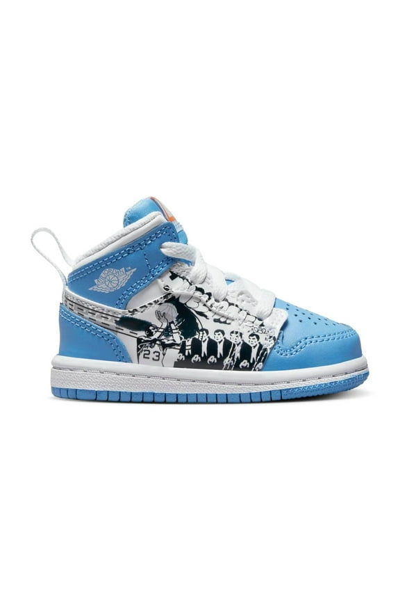 Toddler's Jordan 1 Mid SS "Game Winner" Wht/Univ Bl-Strfish (DR6494 100) - 4