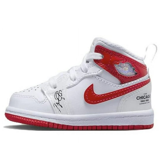 Toddler's Jordan 1 Mid SS White/University Red (DR6497 116) - 4