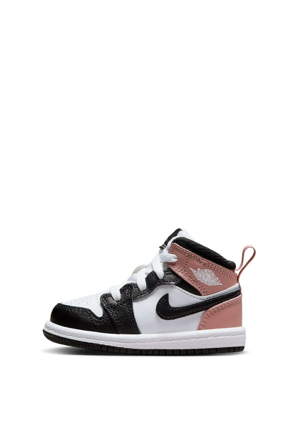 Toddler's Jordan 1 Mid White/Black-Rust Pink (DQ8425 100) - 7