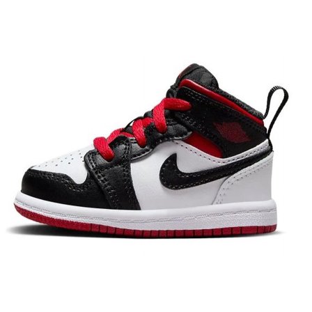 Toddler's Jordan 1 Mid White/Gym Red-Black (DQ8425 106) - 3