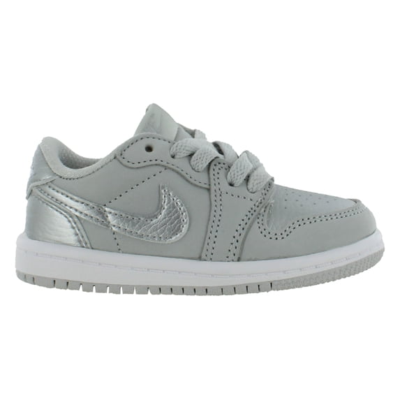 Nike Jordan 1 Retro Low OG Infant/Toddler Shoes Size 4, Color: Neutral Grey/Metallic Silver