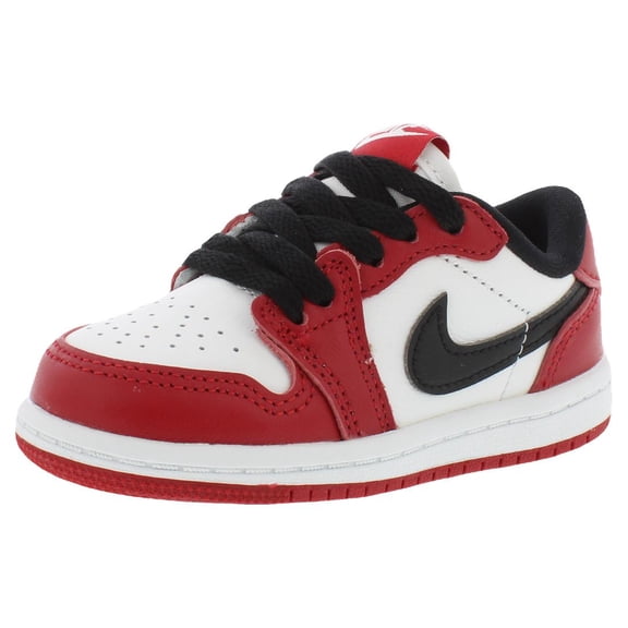 Nike Air Jordan 1 Retro Low Original Leather Infant/Toddler Shoes Size 8, Color: Varsity Red/Summit White/Black