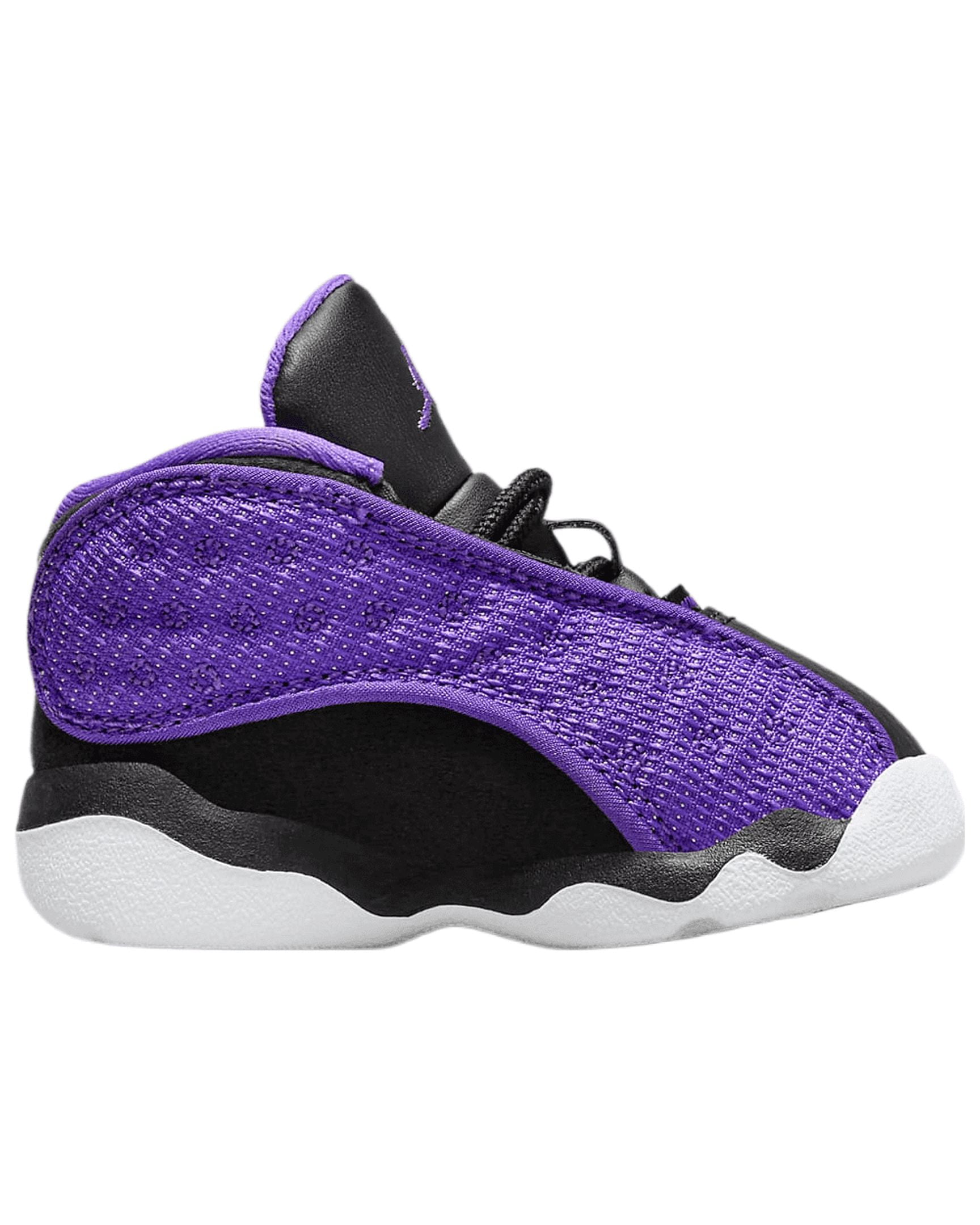 purple and white jordans 13