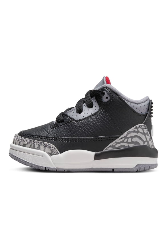 Toddler's Jordan 3 Retro Black/Fire Red-Cement Grey (DM0968 010) - 8