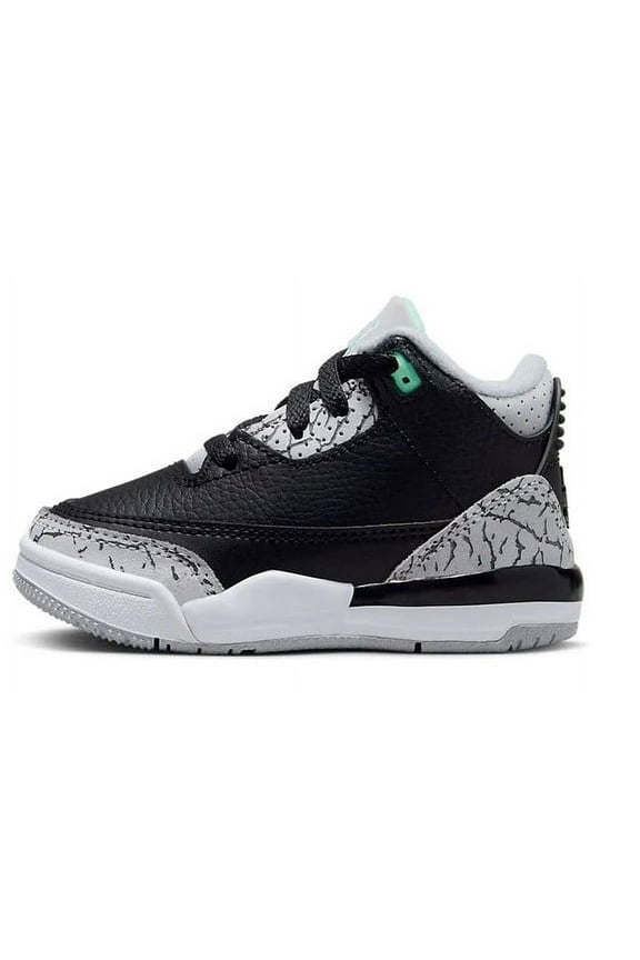 Toddler's Jordan 3 Retro Black/Green Glow-Wolf Grey (DM0968 031) - 7