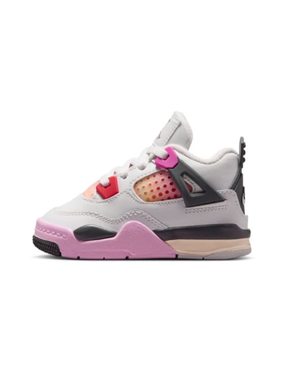 Toddler's Jordan 4 Retro "Comic" Off Wt/Fire Pink-Anthracite (IO2364 100) - 5