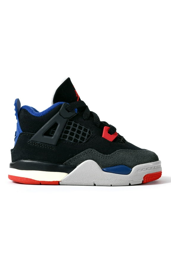 Toddler's Jordan 4 Retro OG Black/Fire Red-Deep Royal Blue (IB4387 003) - 9