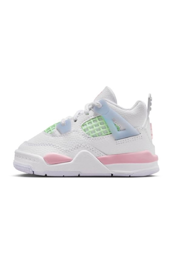 Toddler's Jordan 4 Retro "V-Day" White/Med Soft Pink-Half Blue (IB7070 100) - 9