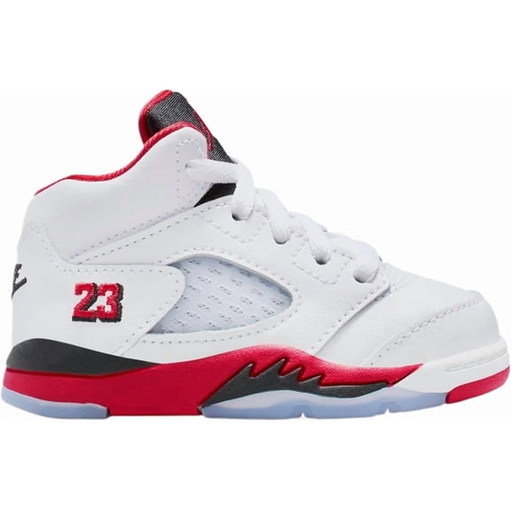 Toddler's Jordan 5 Retro OG White/Fire Red-Black (HQ7981 101) - 4