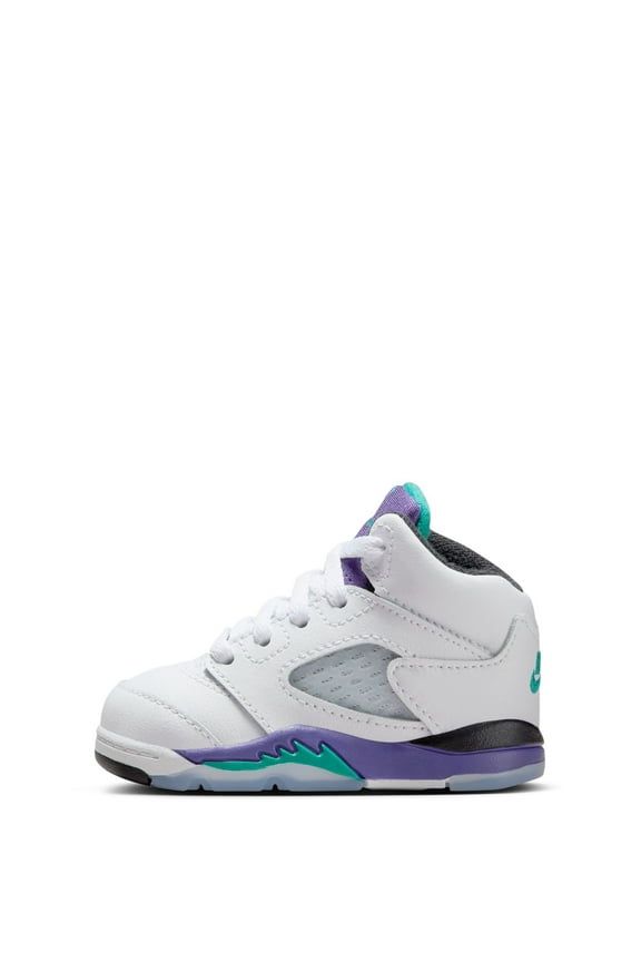 Toddler's Jordan 5 Retro OG White/New Emerald-Grape Ice (HQ7981 100) - 8