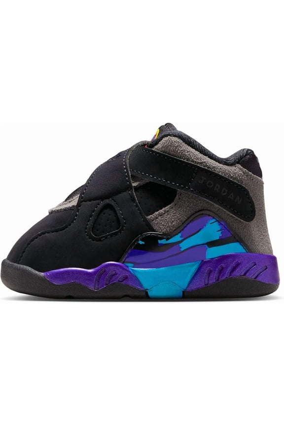 Toddler's Jordan 8 Retro "Aqua" Black/Multi-Color (305360 006) - 10
