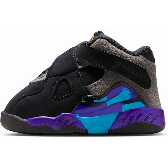 Toddler's Jordan 8 Retro "Aqua" Black/Multi-Color (305360 006) - 5