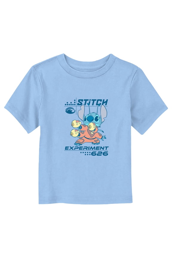 Toddler's Lilo & Stitch Armed and Ready Alien Graphic Tee Light Blue 2T