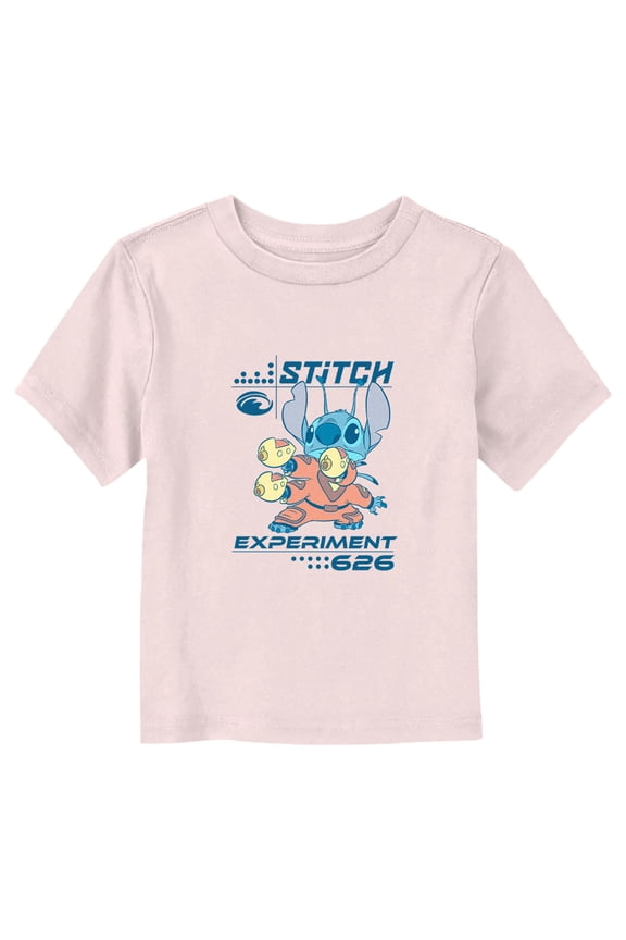 Toddler's Lilo & Stitch Armed and Ready Alien Graphic Tee Light Pink 4T