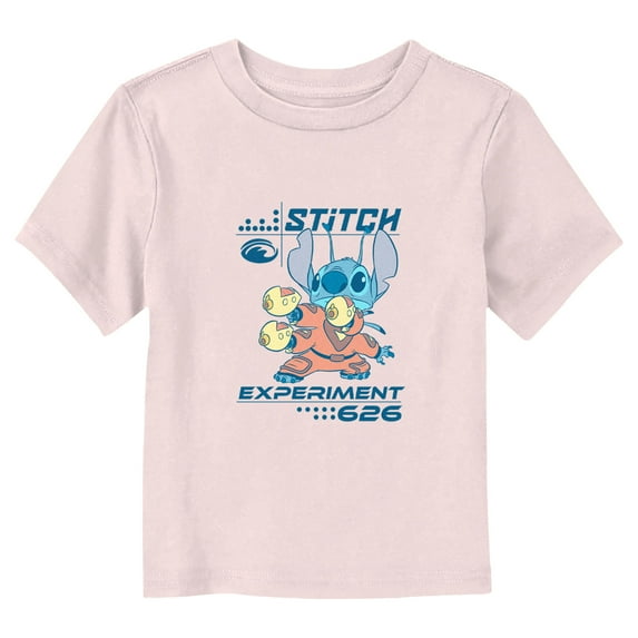 Toddler's Lilo & Stitch Armed and Ready Alien Graphic Tee Light Pink 5T