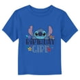 thumbnail image 1 of Toddler's Lilo & Stitch Birthday Girl Stitch  Graphic Tee Royal Blue 4T, 1 of 3