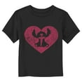 thumbnail image 1 of Toddler's Lilo & Stitch Distressed Heart Silhouette  Graphic Tee Black 4T, 1 of 3