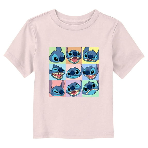 Toddler's Lilo & Stitch Facial Expressions Grid Graphic Tee Light Pink 2T