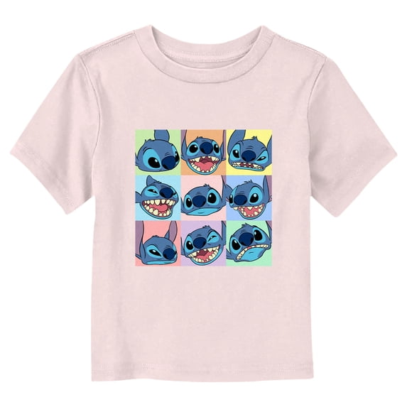 Toddler's Lilo & Stitch Facial Expressions Grid Graphic Tee Light Pink 3T
