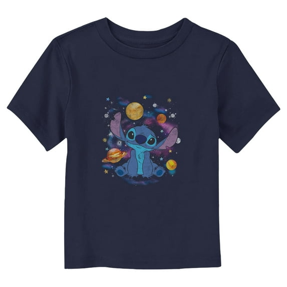 Toddler's Lilo & Stitch Galaxy Alien Graphic Tee Navy Blue 5T