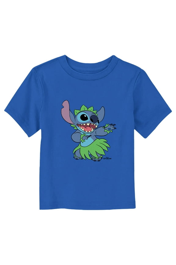 Toddler's Lilo & Stitch Hula Dance Graphic Tee Royal Blue 3T