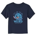 thumbnail image 1 of Toddler's Lilo & Stitch It’s Ok to Be Weird Motto  Graphic Tee Navy Blue 2T, 1 of 3