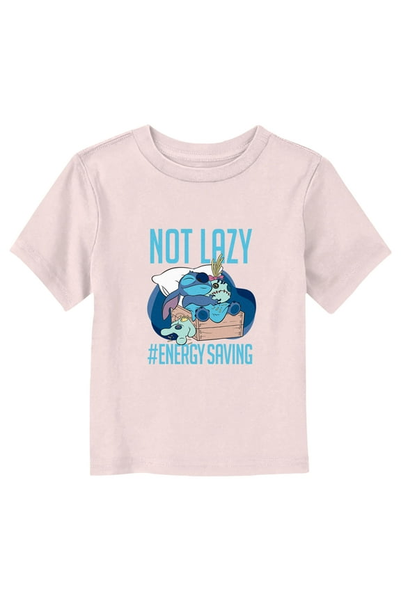 Toddler's Lilo & Stitch Not Lazy Graphic Tee Light Pink 5T
