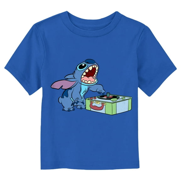 Toddler's Lilo & Stitch Record Scratch Master  Graphic Tee Royal Blue 3T