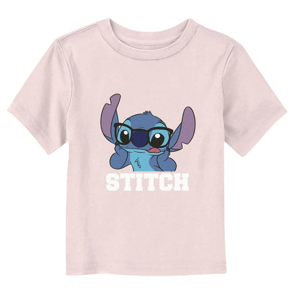 Toddler's Lilo & Stitch Silly Nerd Glasses  Graphic Tee Light Pink 5T
