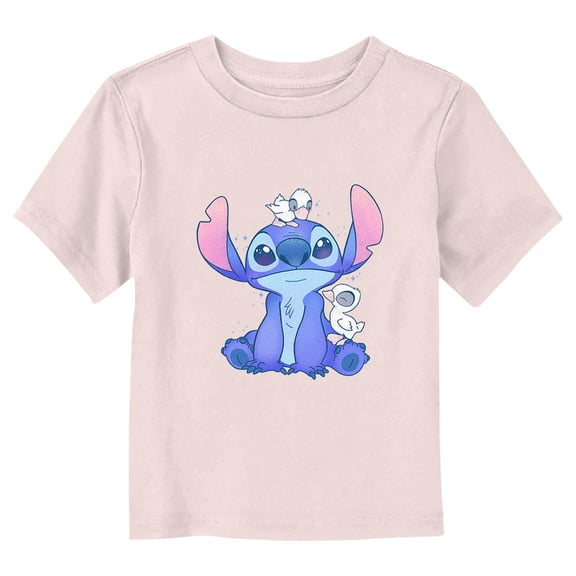 Toddler's Lilo & Stitch Sitting With Ducks  Graphic Tee Light Pink 3T