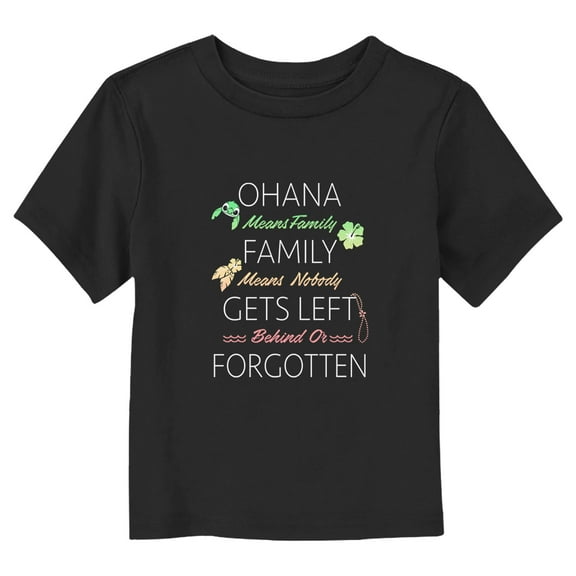 Toddler's Lilo & Stitch Sleek Ohana means Family Quote  Graphic Tee Black 3T