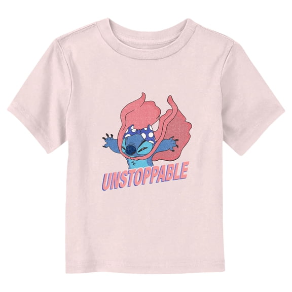 Toddler's Lilo & Stitch Unstoppable Funny Stitch Graphic Tee Light Pink 3T
