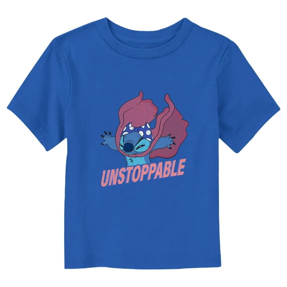 Toddler's Lilo & Stitch Unstoppable Funny Stitch Graphic Tee Royal Blue 4T