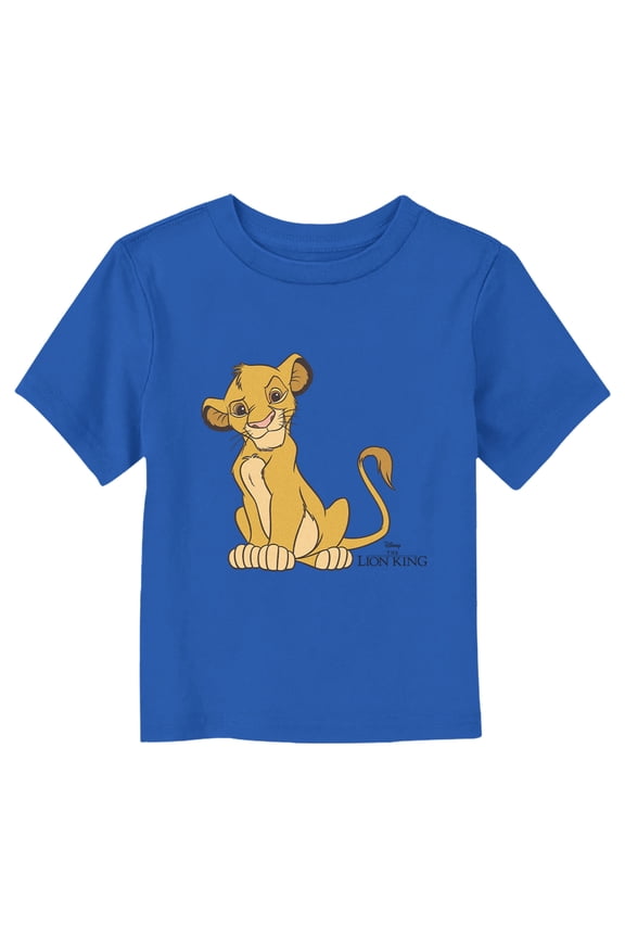 Toddler's Lion King Simba Large Portrait Graphic Tee Royal Blue 2T