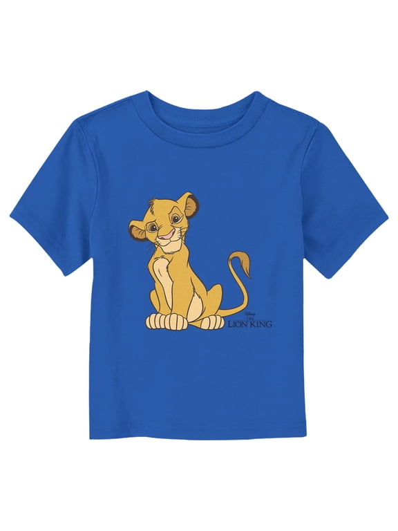 Toddler's Lion King Simba Large Portrait Graphic Tee Royal Blue 4T