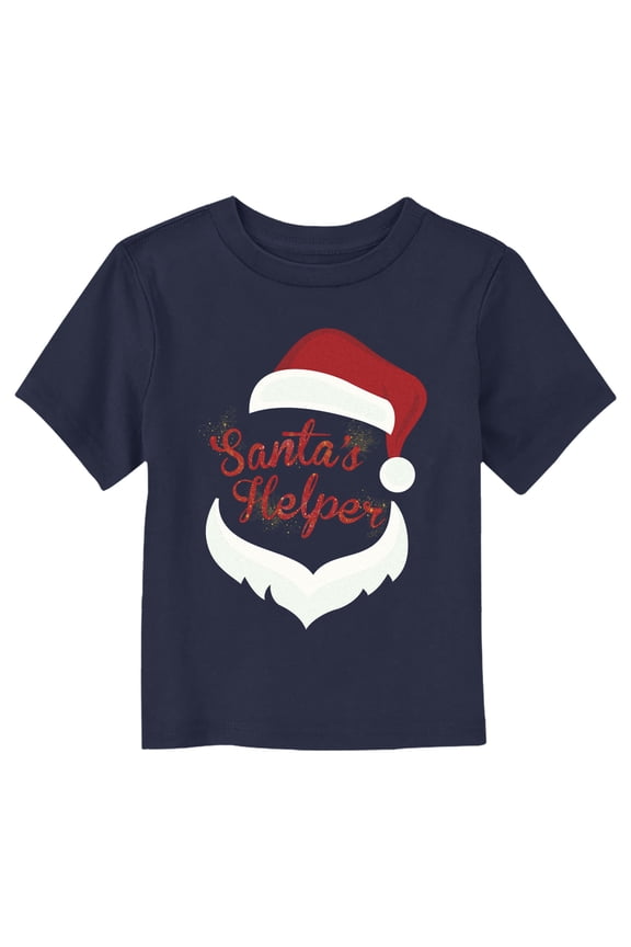 Toddler's Lost Gods Santa’s Helper  Graphic Tee Navy Blue 3T