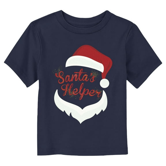 Toddler's Lost Gods Santa’s Helper Graphic Tee Navy Blue 3T