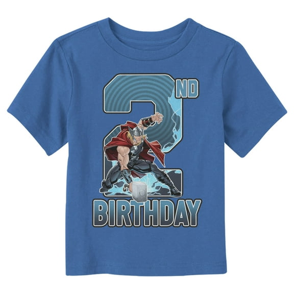 Toddler's Marvel 2nd Birthday Thor Graphic Tee Royal Blue 4T