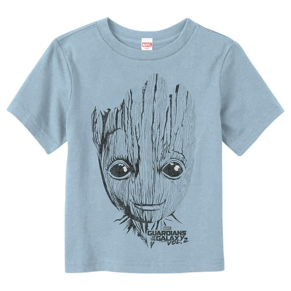 Toddler's Marvel Guardians of the Galaxy Vol. 2 Groot Face  Graphic Tee Light Blue 2T