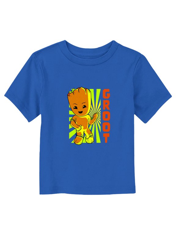 Toddler's Marvel: I Am Groot Chibi Groot Retro Poster Graphic Tee Royal Blue 4T