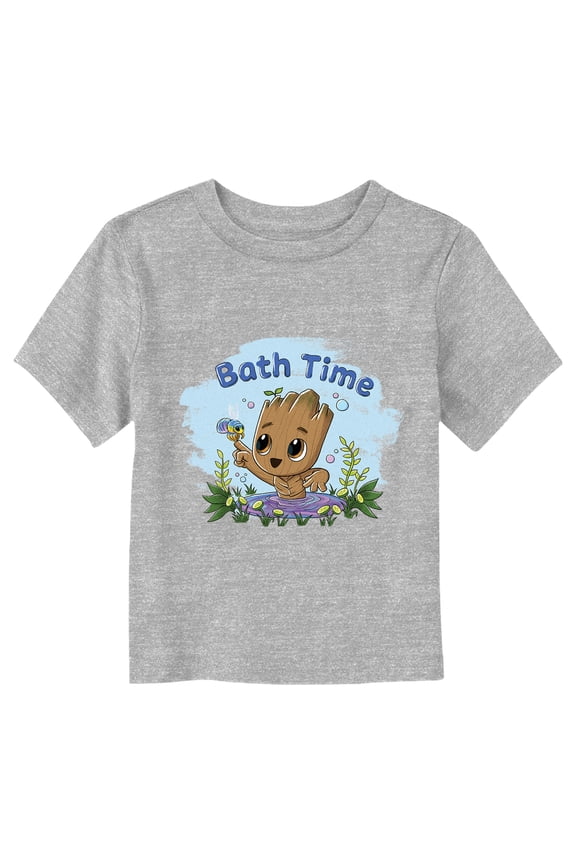 Toddler's Marvel: I Am Groot Groot Bath Time Graphic Tee Athletic Heather 4T