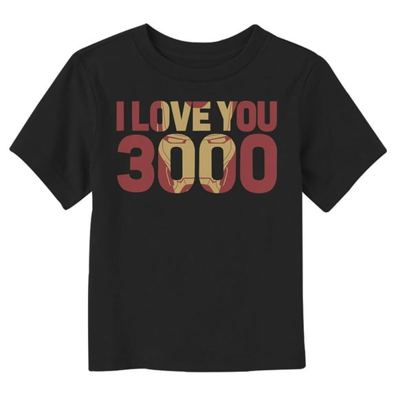 Toddler's Marvel Iron Man Love 3000 Mask  Graphic Tee Black 4T