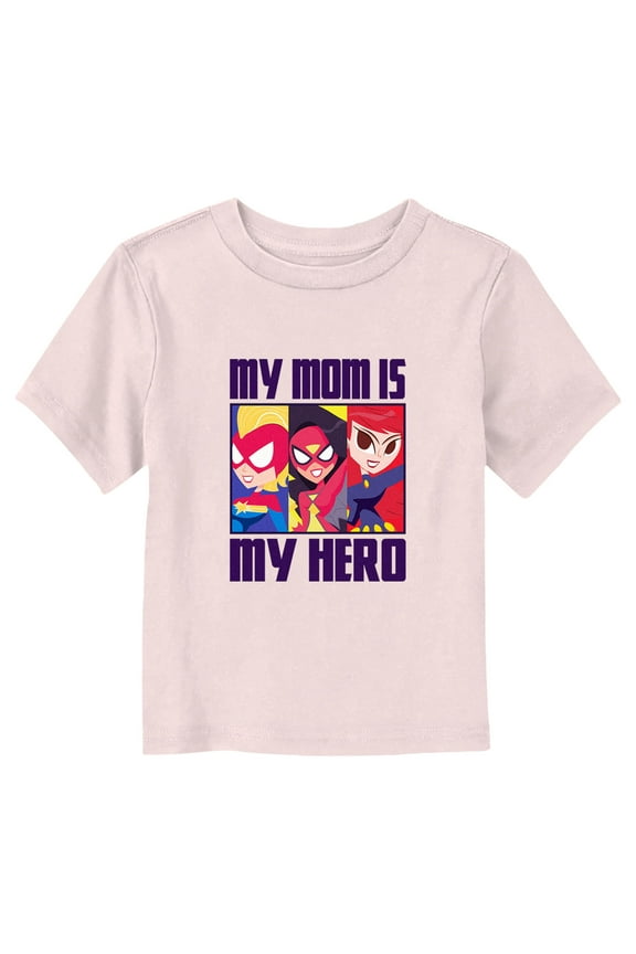 Toddler's Marvel My Mom Is My Hero Girl Squad Graphic Tee Light Pink 2T