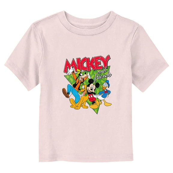 Toddler's Mickey & Friends 90s Vibe Friends  Graphic Tee Light Pink 4T